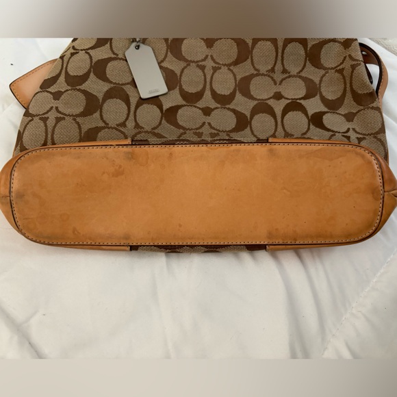 COACH MONOGRAM CANVAS AND LEATHER TRIM BAG VINTAGE - Picture 3 of 5